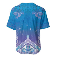 New Zealand Matariki Baseball Jersey Maori Marae Cyan Galaxy LT05 - Polynesian Pride