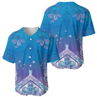 New Zealand Matariki Baseball Jersey Maori Marae Cyan Galaxy LT05 - Polynesian Pride