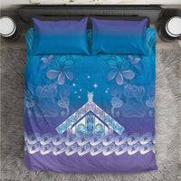 New Zealand Matariki Bedding Set Maori Marae Cyan Galaxy LT05 Cyan - Polynesian Pride