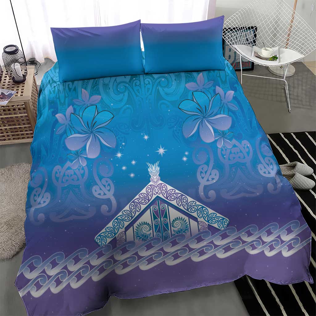 New Zealand Matariki Bedding Set Maori Marae Cyan Galaxy LT05 - Polynesian Pride