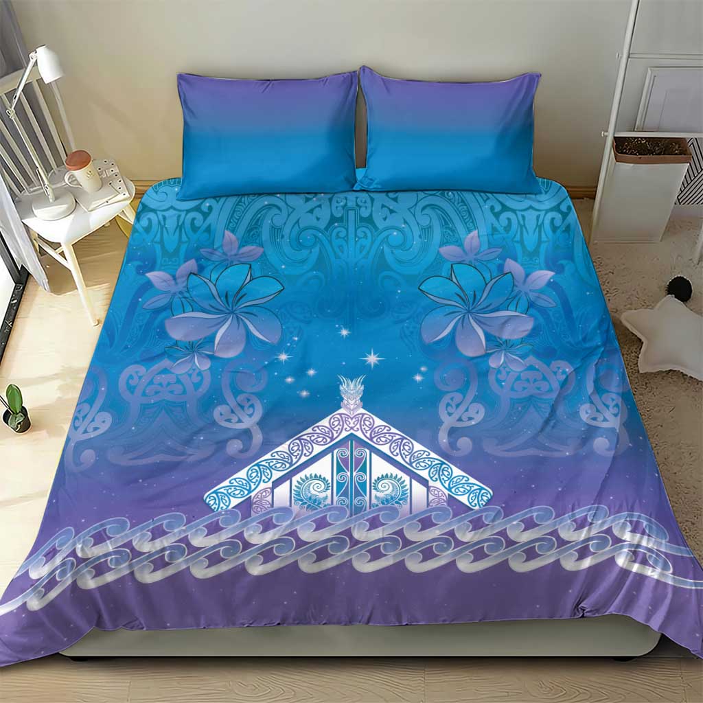 New Zealand Matariki Bedding Set Maori Marae Cyan Galaxy LT05 - Polynesian Pride