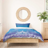 New Zealand Matariki Bedding Set Maori Marae Cyan Galaxy LT05 - Polynesian Pride