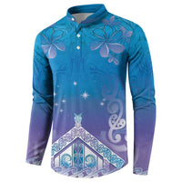New Zealand Matariki Button Sweatshirt Maori Marae Cyan Galaxy LT05 - Polynesian Pride