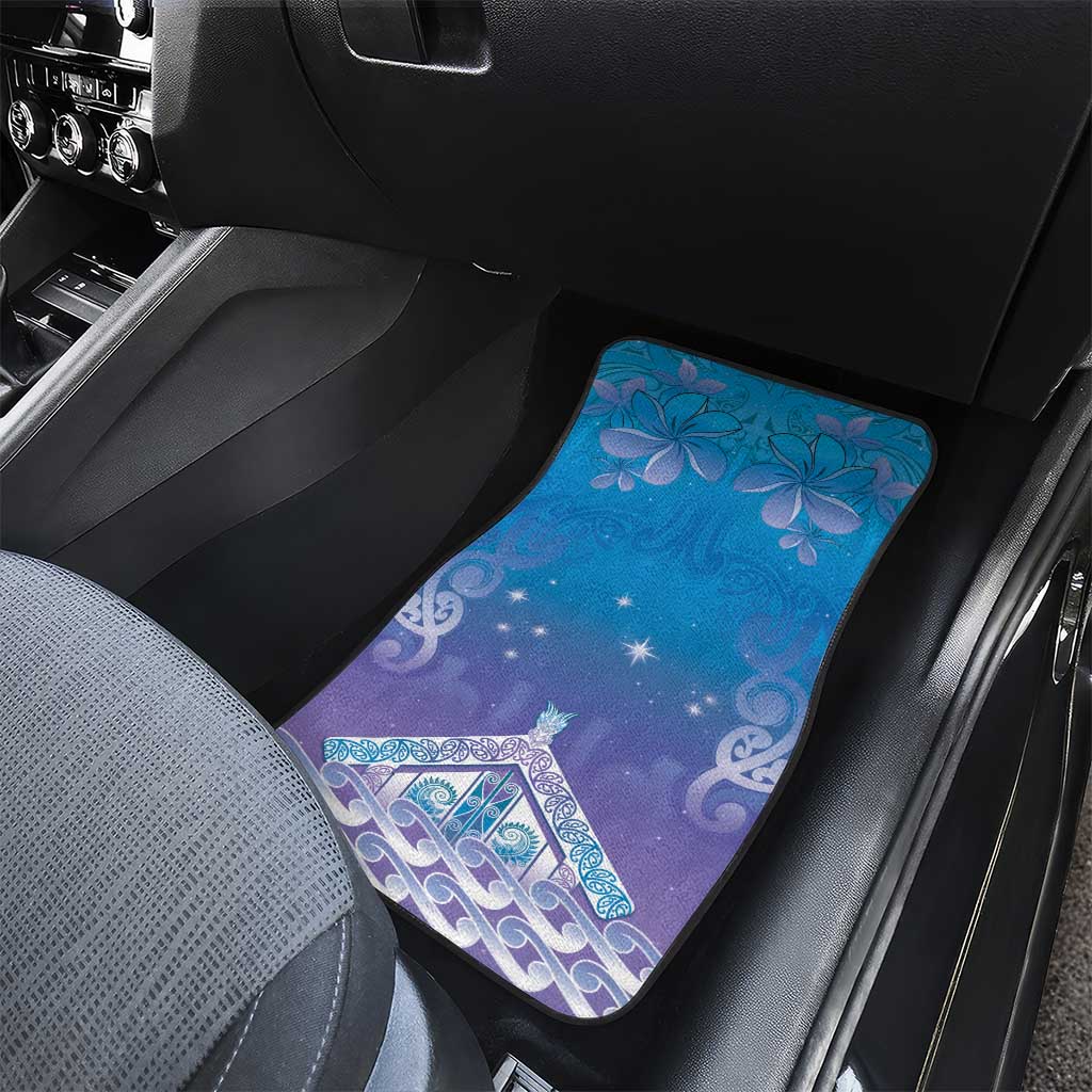 New Zealand Matariki Car Mats Maori Marae Cyan Galaxy LT05 - Polynesian Pride