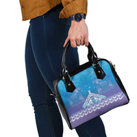 New Zealand Matariki Shoulder Handbag Maori Marae Cyan Galaxy LT05 - Polynesian Pride