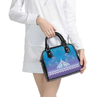 New Zealand Matariki Shoulder Handbag Maori Marae Cyan Galaxy LT05 - Polynesian Pride