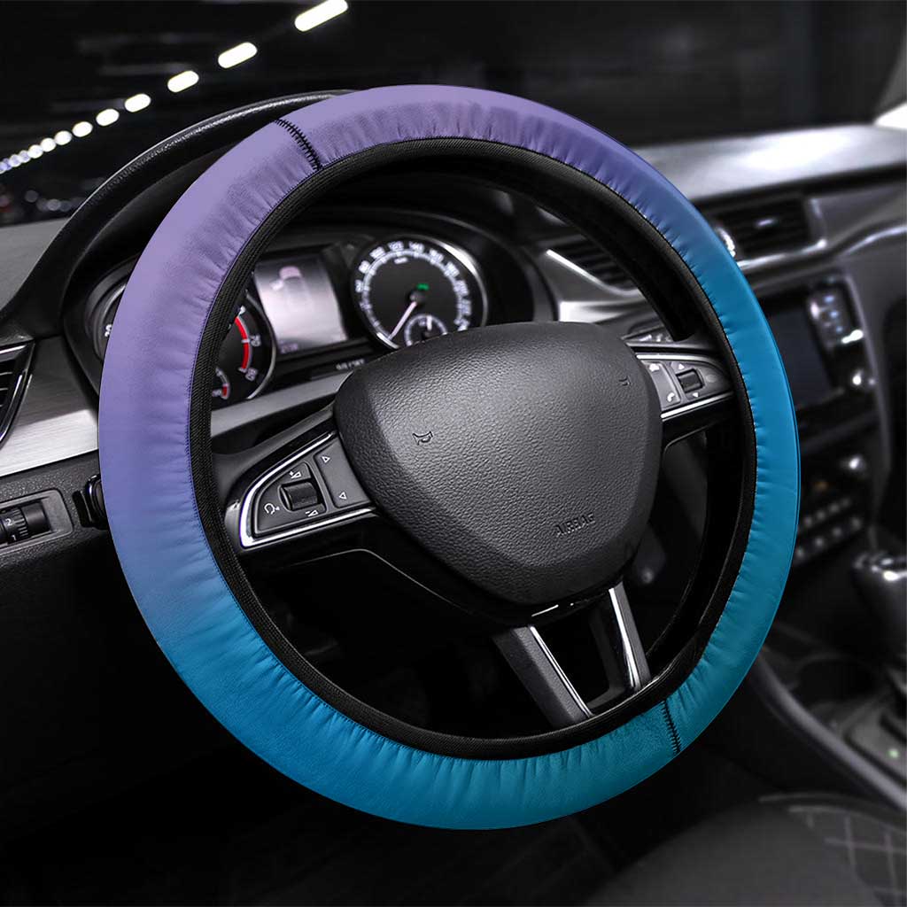 New Zealand Matariki Steering Wheel Cover Maori Marae Cyan Galaxy LT05 Universal Fit Cyan - Polynesian Pride