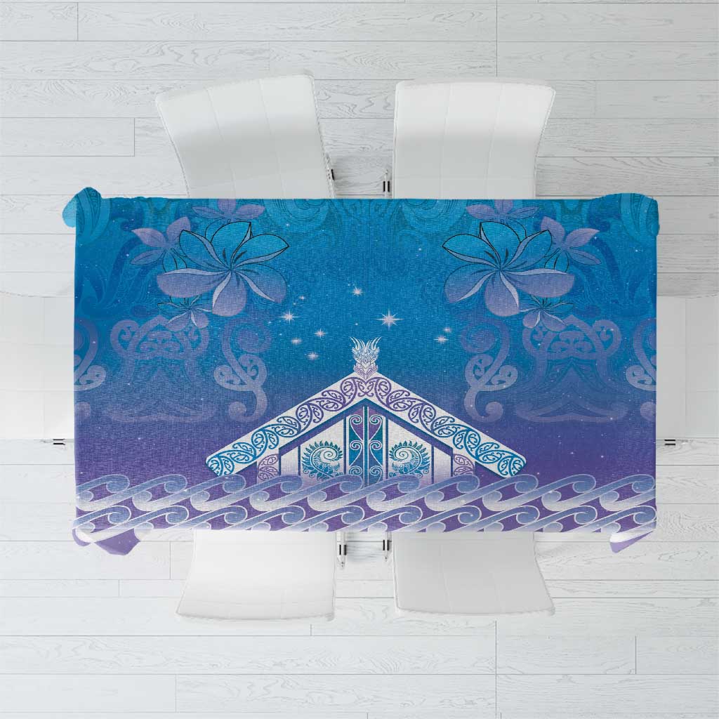 New Zealand Matariki Tablecloth Maori Marae Cyan Galaxy LT05 Cyan - Polynesian Pride