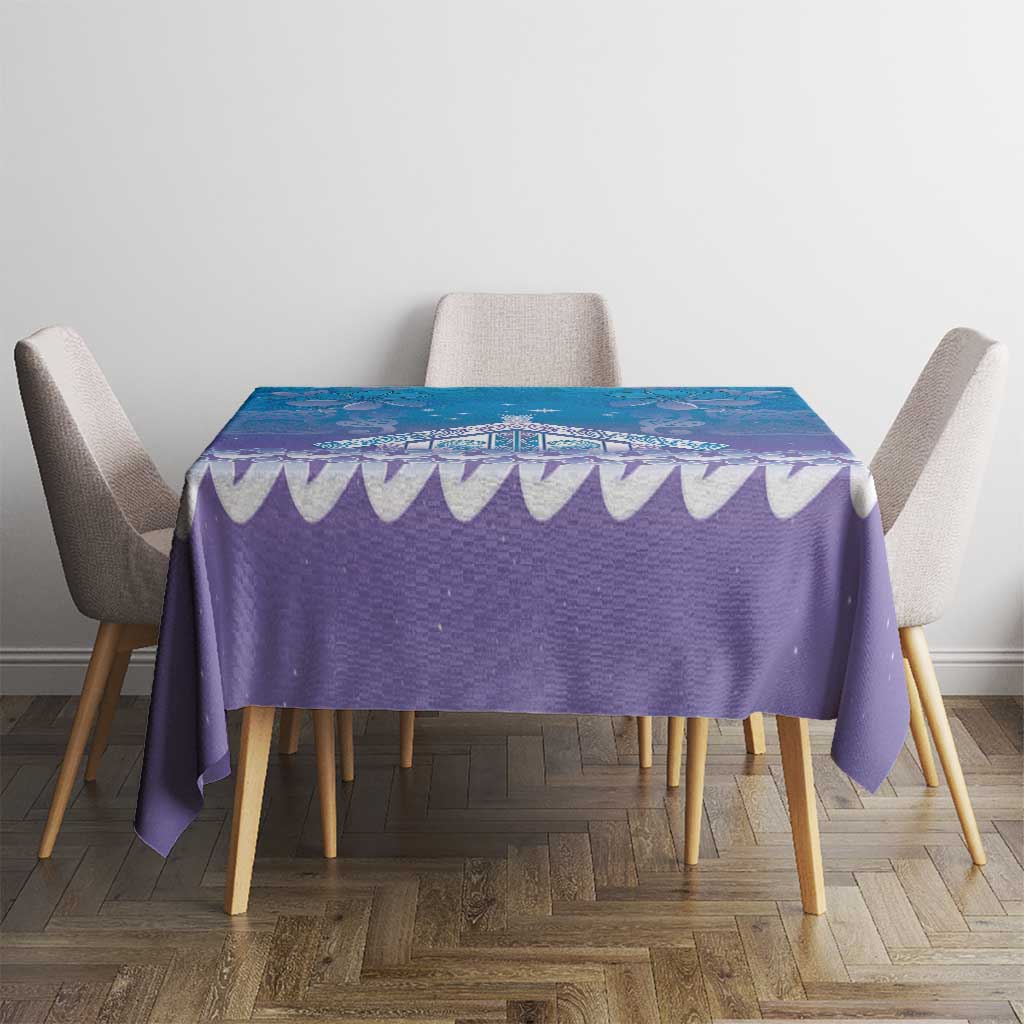 New Zealand Matariki Tablecloth Maori Marae Cyan Galaxy LT05 - Polynesian Pride
