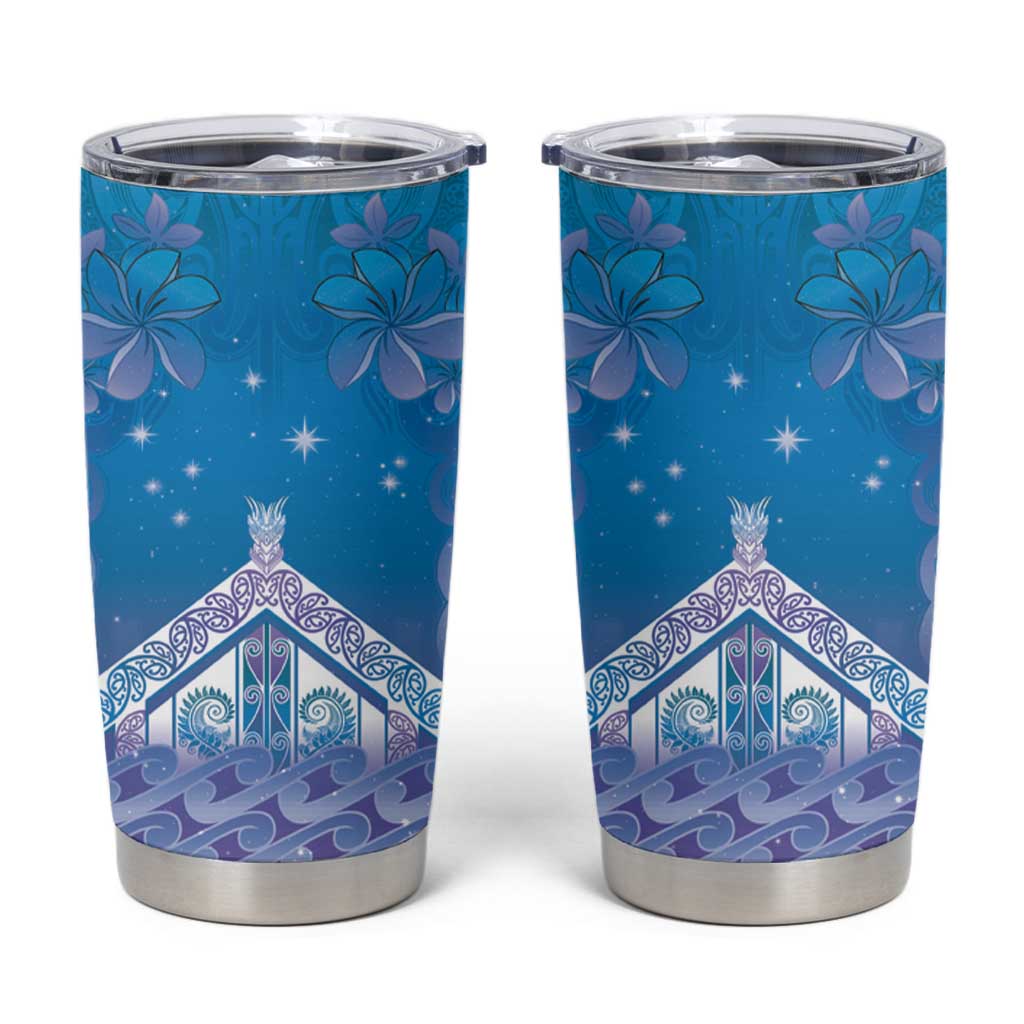 New Zealand Matariki Tumbler Cup Maori Marae Cyan Galaxy LT05 Cyan - Polynesian Pride
