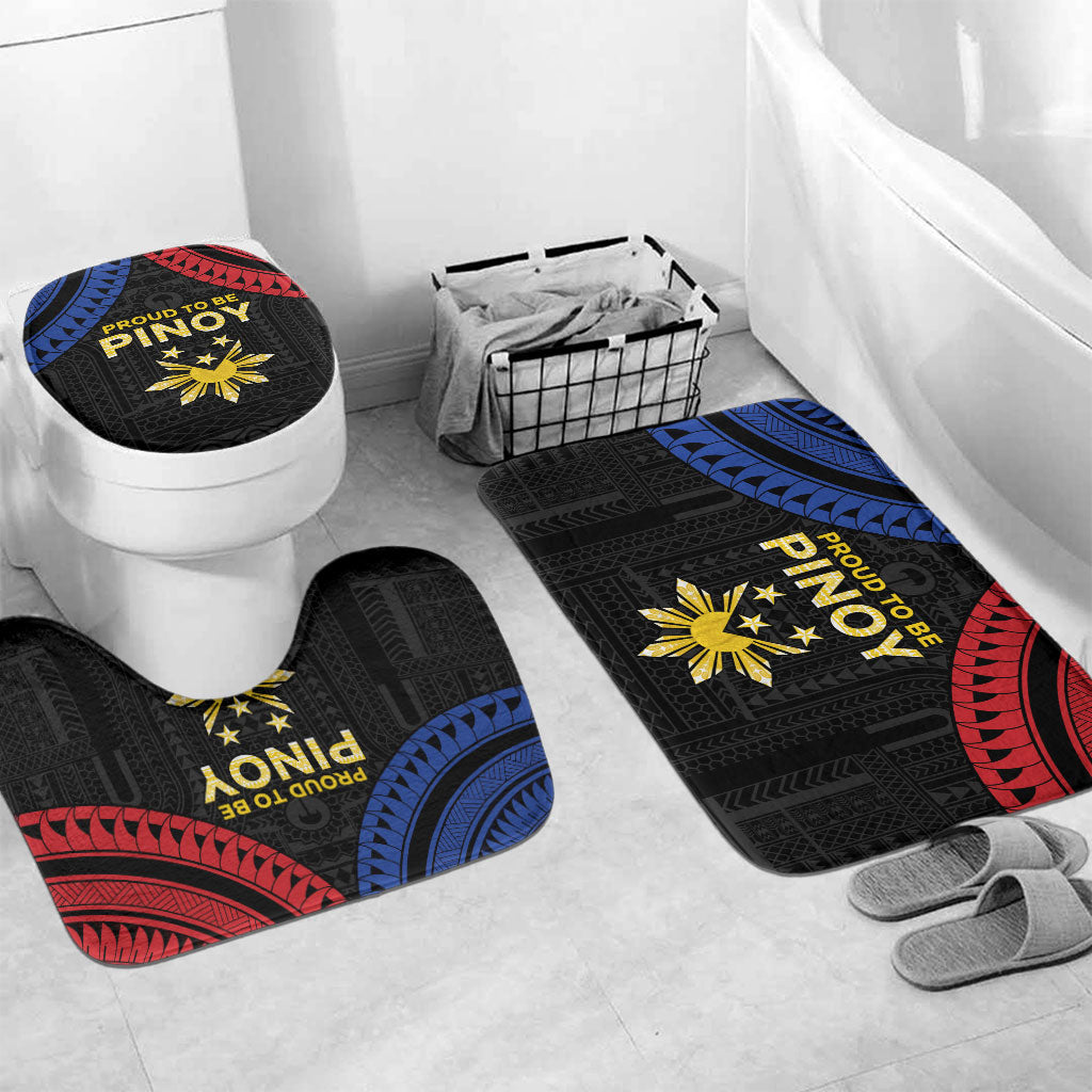 Philippines Independence Day Bathroom Set Proud To Be Pinoy LT05 Mat Set Only (3 pcs) One Size Black - Polynesian Pride