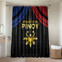Philippines Independence Day Bathroom Set Proud To Be Pinoy LT05 Shower Curtain Only Black - Polynesian Pride