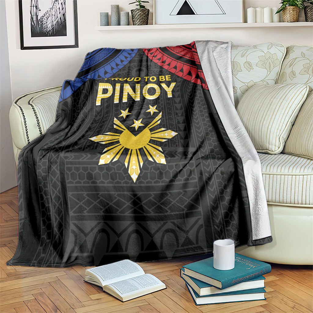 Philippines Independence Day Blanket Proud To Be Pinoy LT05 Black - Polynesian Pride