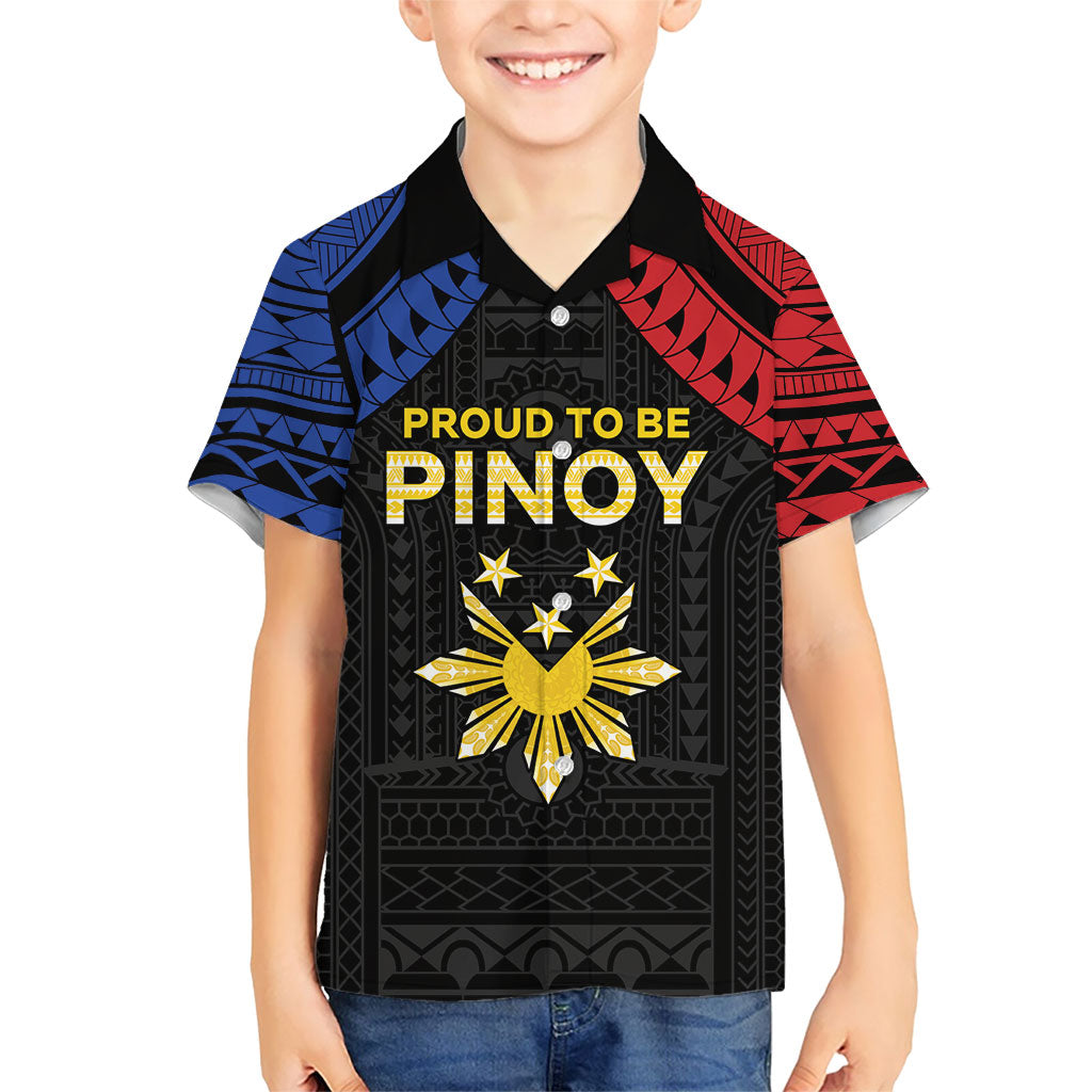 Philippines Independence Day Kid Hawaiian Shirt Proud To Be Pinoy LT05 Kid Black - Polynesian Pride