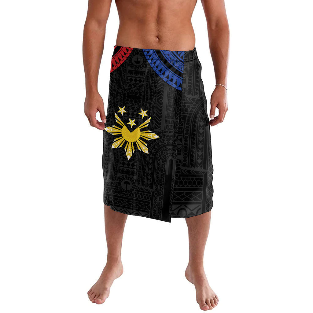 Philippines Independence Day Lavalava Proud To Be Pinoy LT05 Black - Polynesian Pride