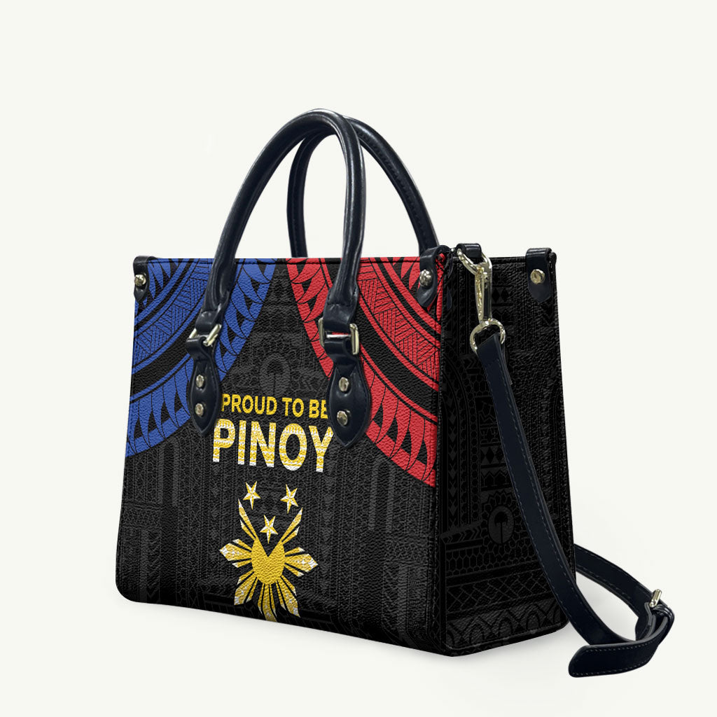 Philippines Independence Day Leather Bag Proud To Be Pinoy LT05 Black - Polynesian Pride
