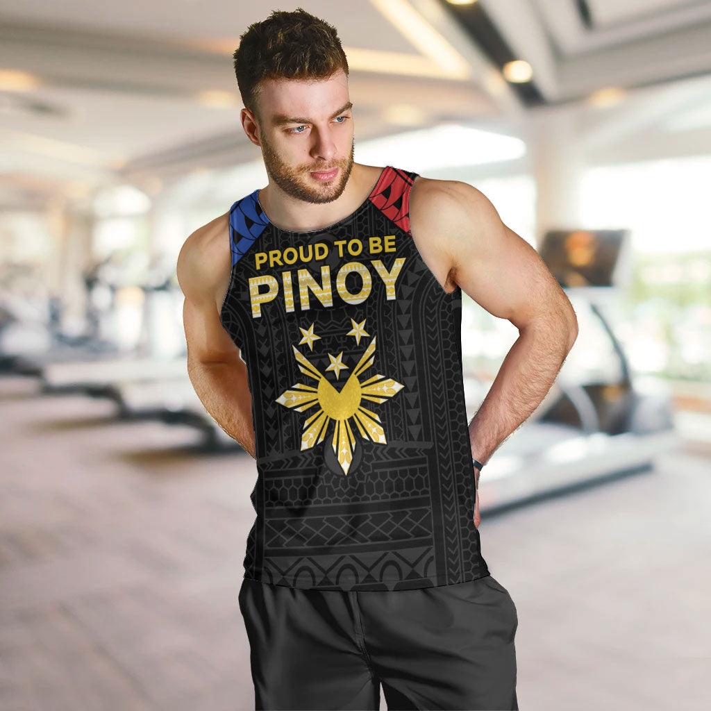 Philippines Independence Day Men Tank Top Proud To Be Pinoy LT05 Black - Polynesian Pride