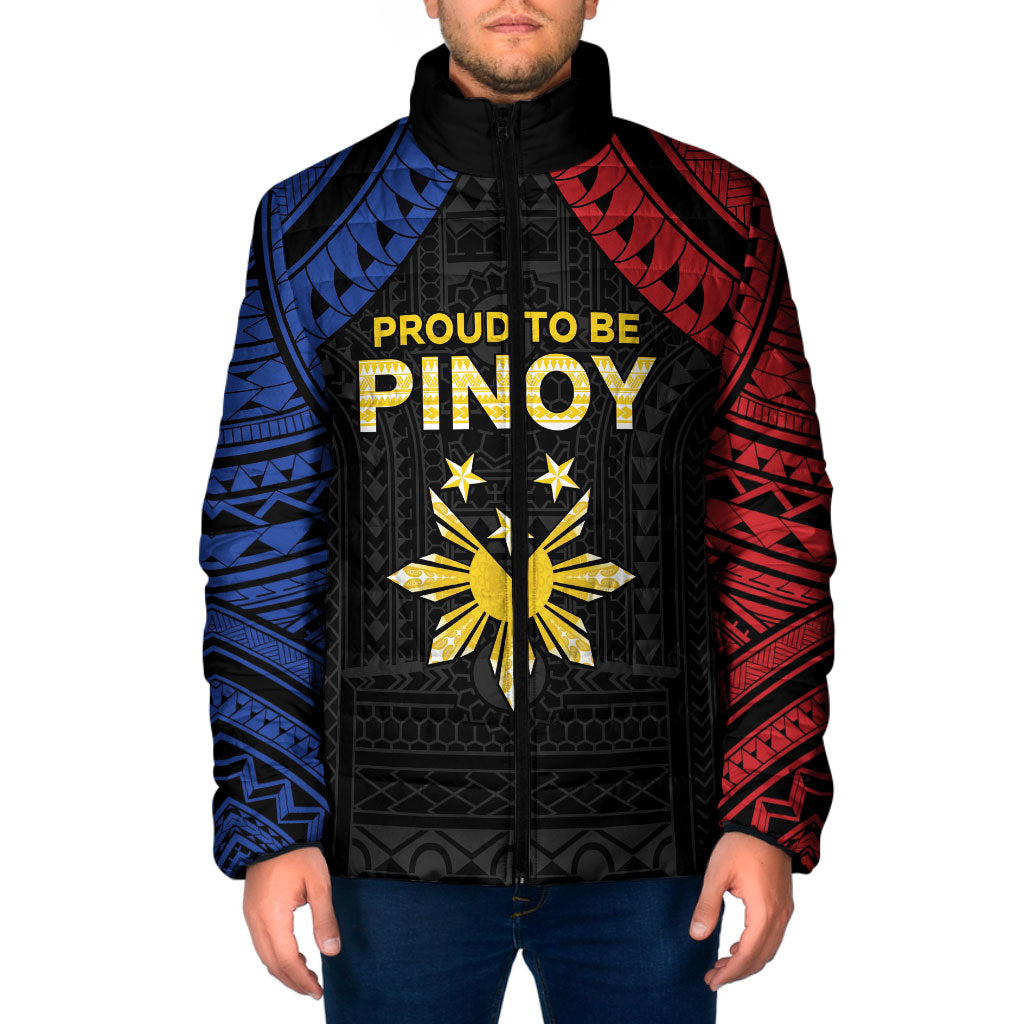 Philippines Independence Day Padded Jacket Proud To Be Pinoy LT05 Men Black - Polynesian Pride