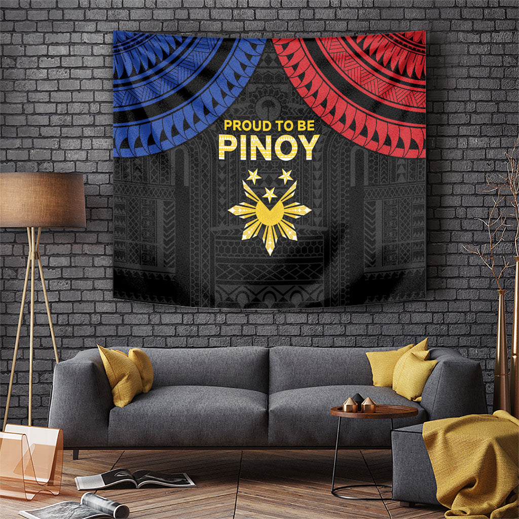 Philippines Independence Day Tapestry Proud To Be Pinoy LT05 Black - Polynesian Pride