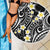 Plumeria With Black Polynesian Tattoo Pattern Beach Blanket