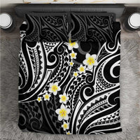 Plumeria With Black Polynesian Tattoo Pattern Bedding Set LT05 Black - Polynesian Pride