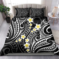 Plumeria With Black Polynesian Tattoo Pattern Bedding Set LT05 - Polynesian Pride