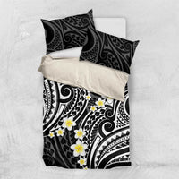 Plumeria With Black Polynesian Tattoo Pattern Bedding Set LT05 US Twin 172cm x 218cm Black - Polynesian Pride