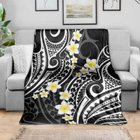 Plumeria With Black Polynesian Tattoo Pattern Blanket LT05 - Polynesian Pride