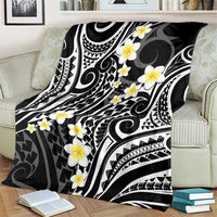 Plumeria With Black Polynesian Tattoo Pattern Blanket LT05 - Polynesian Pride