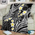 Plumeria With Black Polynesian Tattoo Pattern Blanket