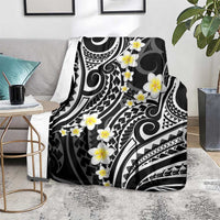 Plumeria With Black Polynesian Tattoo Pattern Blanket LT05 - Polynesian Pride