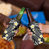 Plumeria With Black Polynesian Tattoo Pattern 4 in 1 Can Cooler Tumbler LT05 - Polynesian Pride