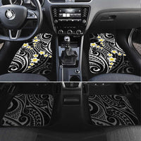 Plumeria With Black Polynesian Tattoo Pattern Car Mats LT05 Set 4pcs Black - Polynesian Pride