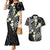 Plumeria With Black Polynesian Tattoo Pattern Couples Matching Mermaid Dress and Hawaiian Shirt