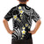 Plumeria With Black Polynesian Tattoo Pattern Family Matching Short Sleeve Bodycon Dress and Hawaiian Shirt