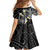 Plumeria With Black Polynesian Tattoo Pattern Family Matching Short Sleeve Bodycon Dress and Hawaiian Shirt