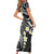 Plumeria With Black Polynesian Tattoo Pattern Family Matching Short Sleeve Bodycon Dress and Hawaiian Shirt