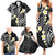 Plumeria With Black Polynesian Tattoo Pattern Family Matching Summer Maxi Dress and Hawaiian Shirt