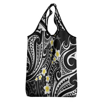 Plumeria With Black Polynesian Tattoo Pattern Grocery Bag LT05 - Polynesian Pride