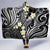 Plumeria With Black Polynesian Tattoo Pattern Hooded Blanket