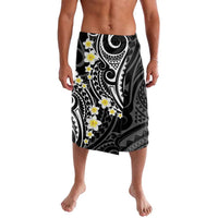 Plumeria With Black Polynesian Tattoo Pattern Lavalava LT05 Black - Polynesian Pride