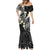 Plumeria With Black Polynesian Tattoo Pattern Mermaid Dress