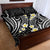 Plumeria With Black Polynesian Tattoo Pattern Quilt Bed Set