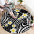 Plumeria With Black Polynesian Tattoo Pattern Round Carpet