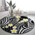 Plumeria With Black Polynesian Tattoo Pattern Round Carpet