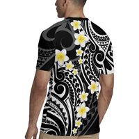 Plumeria With Black Polynesian Tattoo Pattern Rugby Jersey LT05 - Polynesian Pride