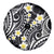 Plumeria With Black Polynesian Tattoo Pattern Spare Tire Cover