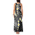 Plumeria With Black Polynesian Tattoo Pattern Tank Maxi Dress