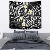 Plumeria With Black Polynesian Tattoo Pattern Tapestry LT05 - Polynesian Pride
