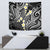 Plumeria With Black Polynesian Tattoo Pattern Tapestry